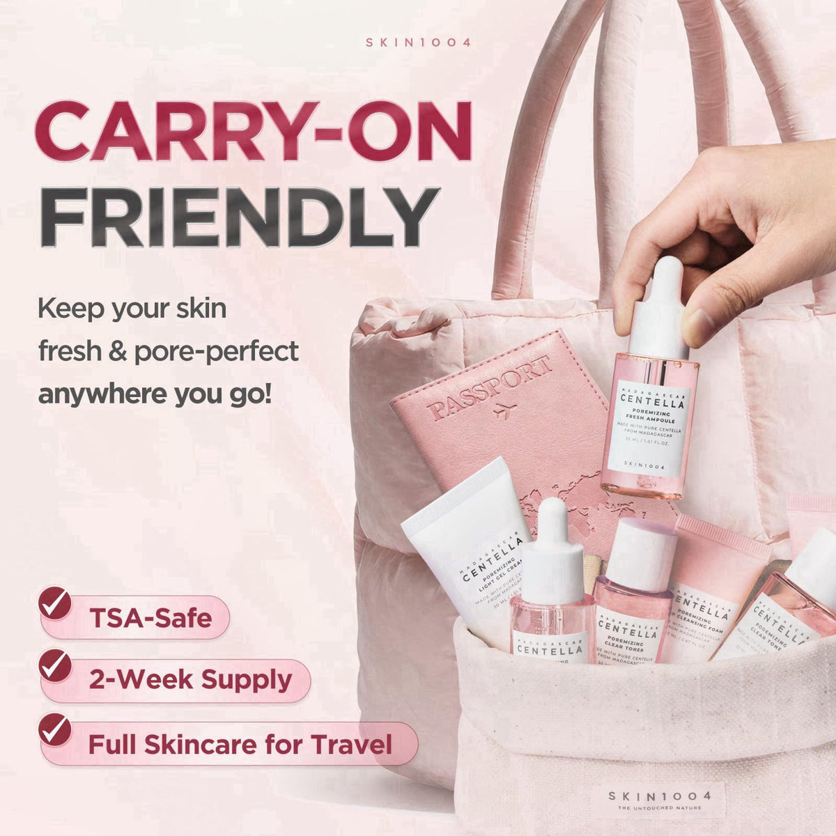 SKIN1004 Madagascar Centella Poremizing Travel Kit – packaging and label