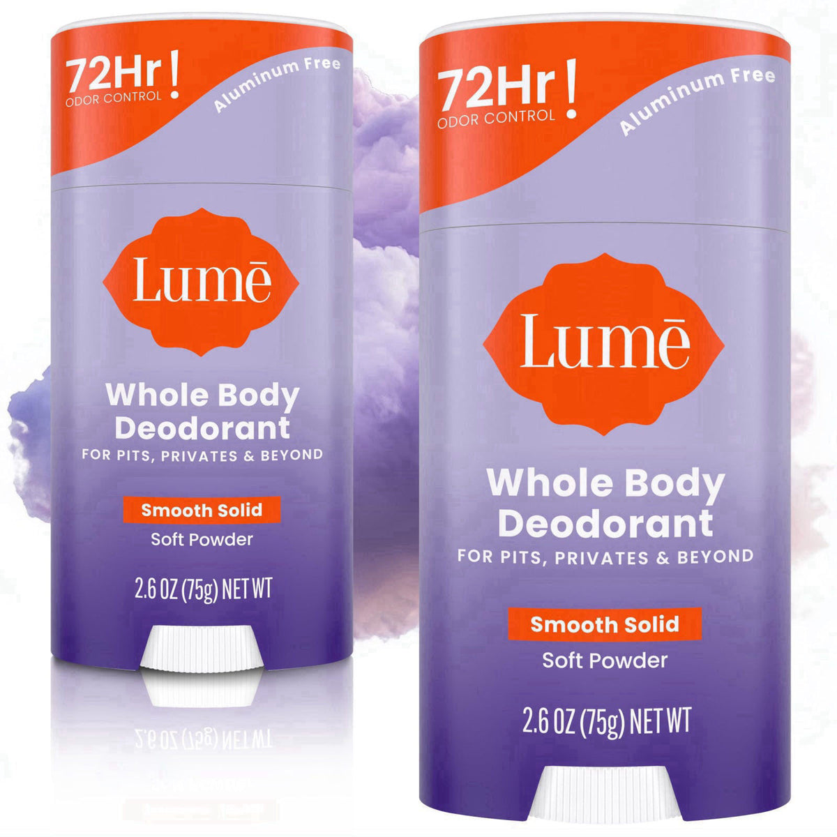 Lume Whole Body Deodorant - Solid Stick - 2.6 oz, 2 pk (Soft Powder) – close-up detail