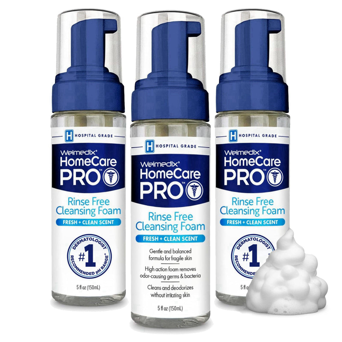 Welmedix No Rinse Cleansing Foam - Rinse Free & Waterless Body Wash – product photo (Rinse-Free Cleansers)