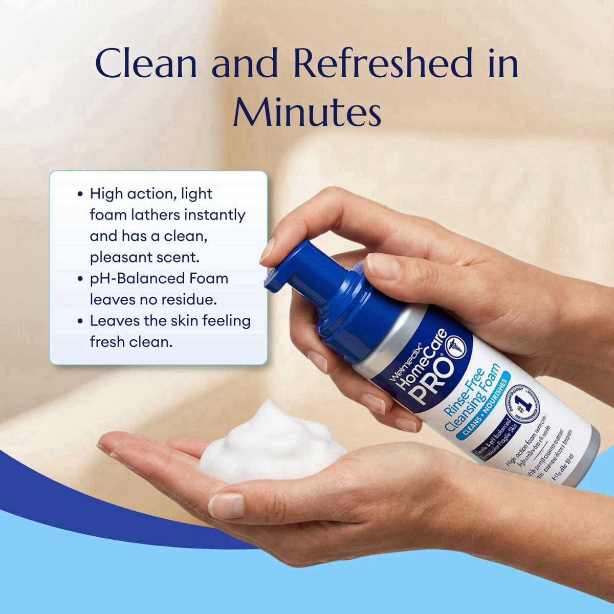Welmedix – Rinse-Free Cleansers on display