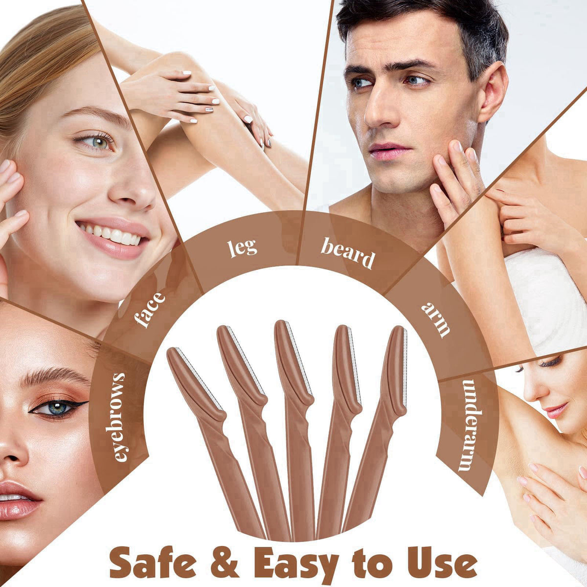 Phyyixs 3-Pack Dermaplaning Tool & Face Razors for Women, 264 Count Bulk – Safe Peach Fuzz Remover & Eyebrow Razor with 