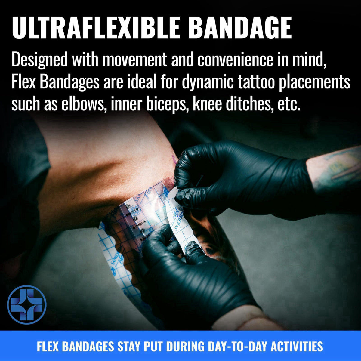 Saniderm - Flex Tattoo Bandage Personal Pack - 10.2 in x 2 yd Roll – packaging and label