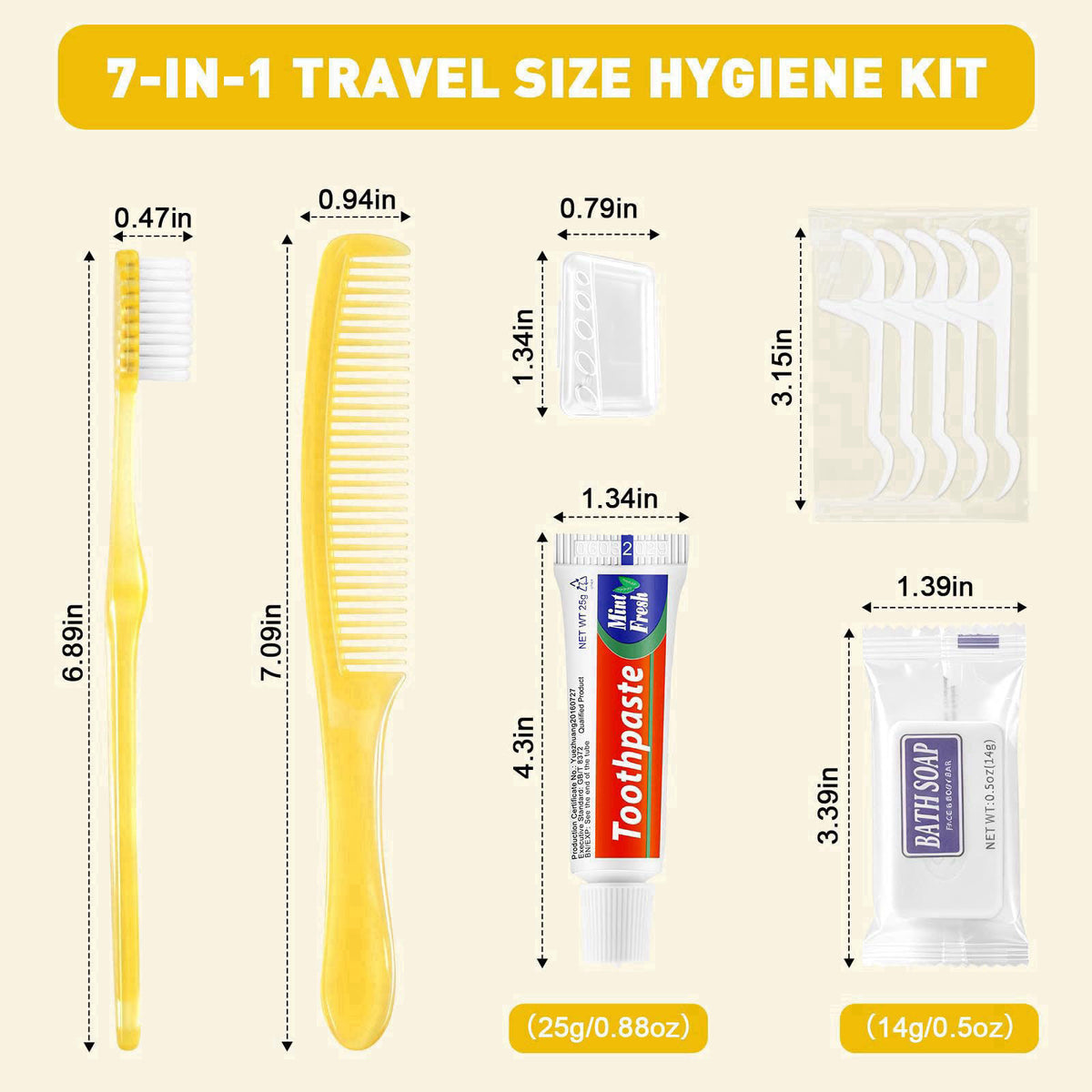 NICEMOVIC 50 Sets Hygiene Kit Bulk for Homeless, Basic Toiletry Kit Homeless Care Package Supplies Bulks, Travel Size To