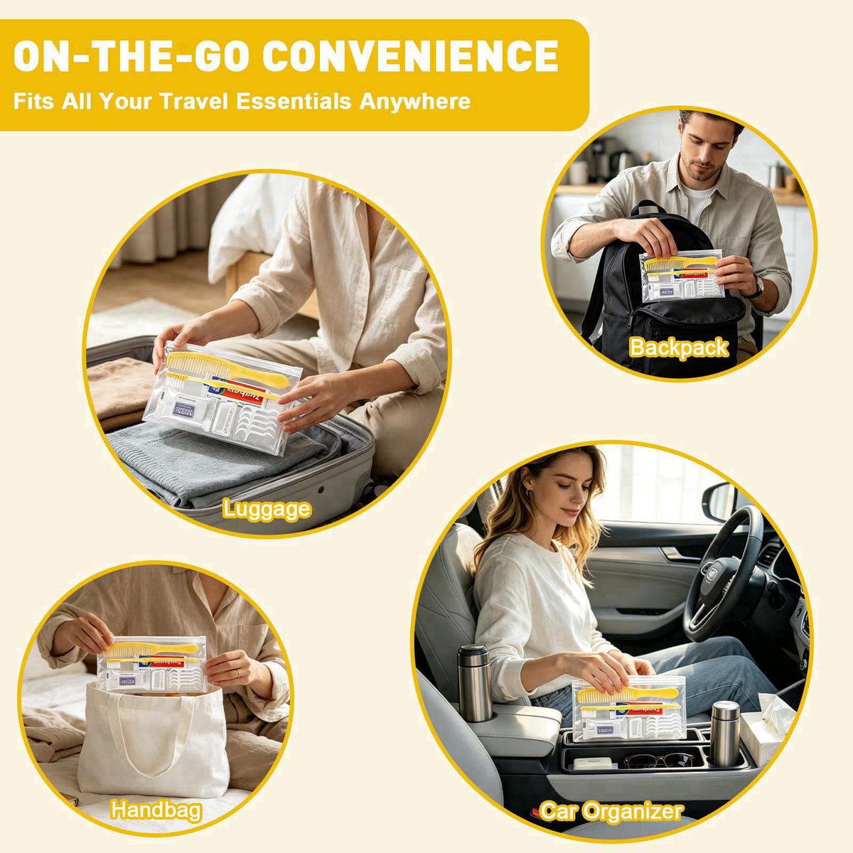 NICEMOVIC 50 Sets Hygiene Kit Bulk for Homeless, Basic Toiletry Kit Homeless Care Package Supplies Bulks, Travel Size To