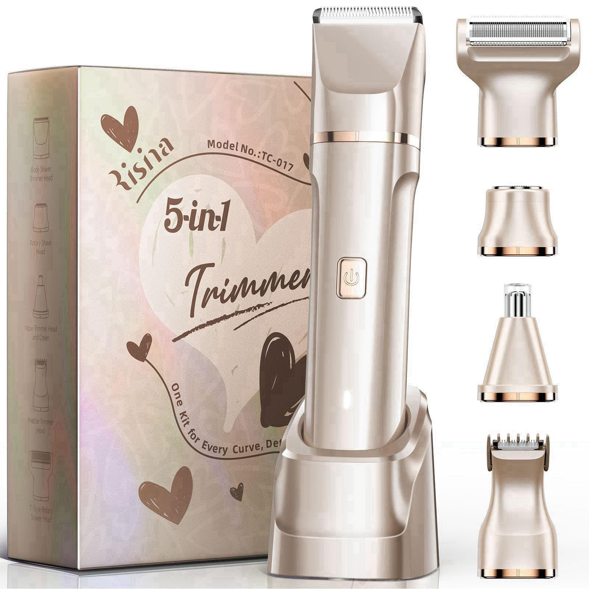 Risina 5-in-1 Bikini Trimmer for Women, Birthday Gifts for Women, Gift Set