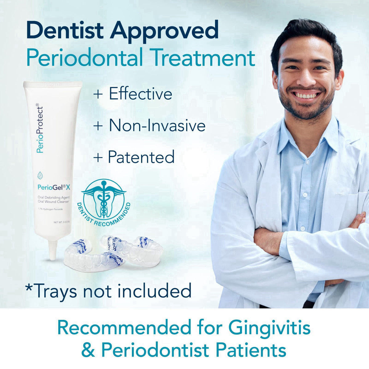 Perio Protect PerioGelX | Periodontal Treatment for Teeth | Promotes Teeth Whitening (3 oz.) – back view and specificati
