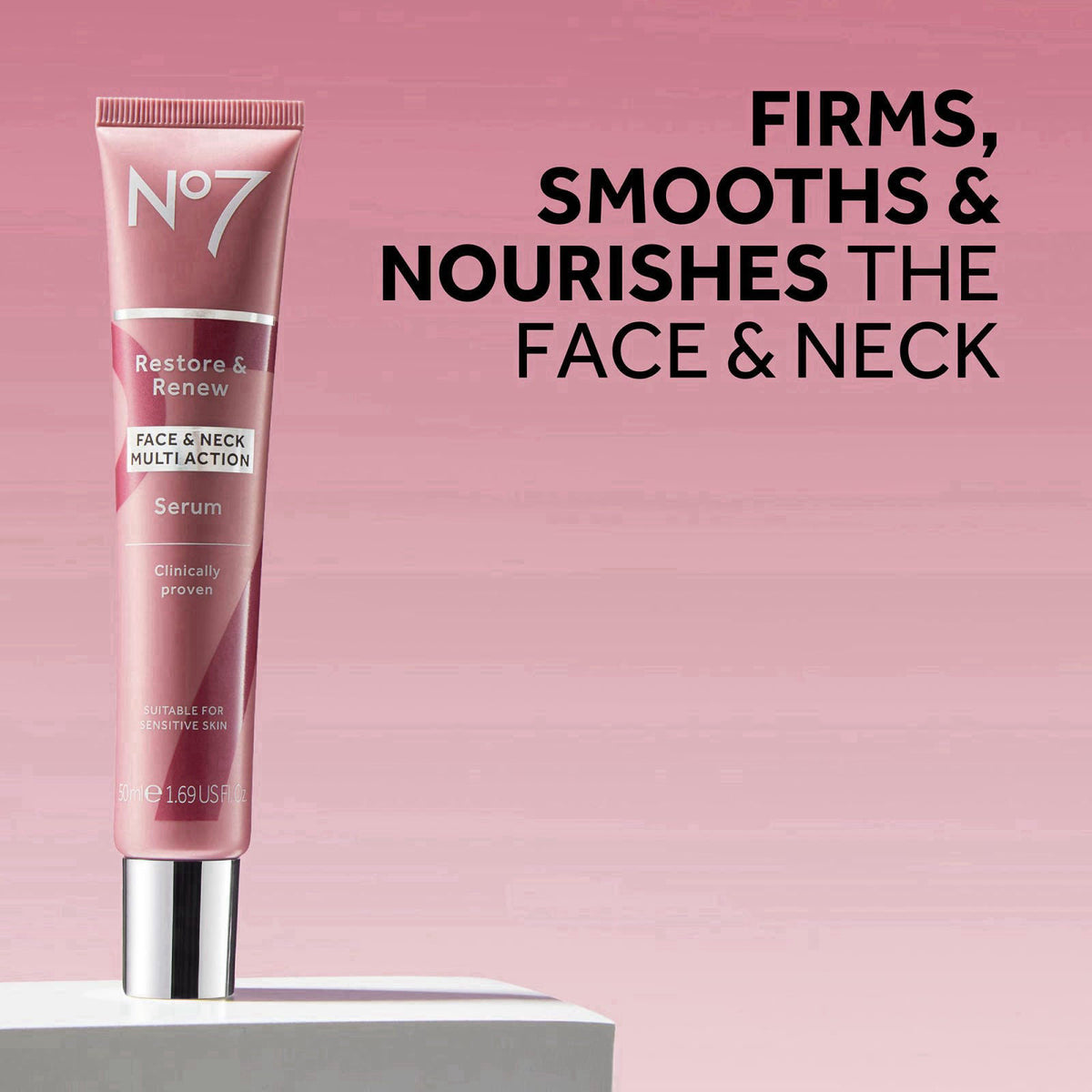 No7 Restore & Renew Sculpting Serum for Face & Neck, 1.69 Oz – close-up detail