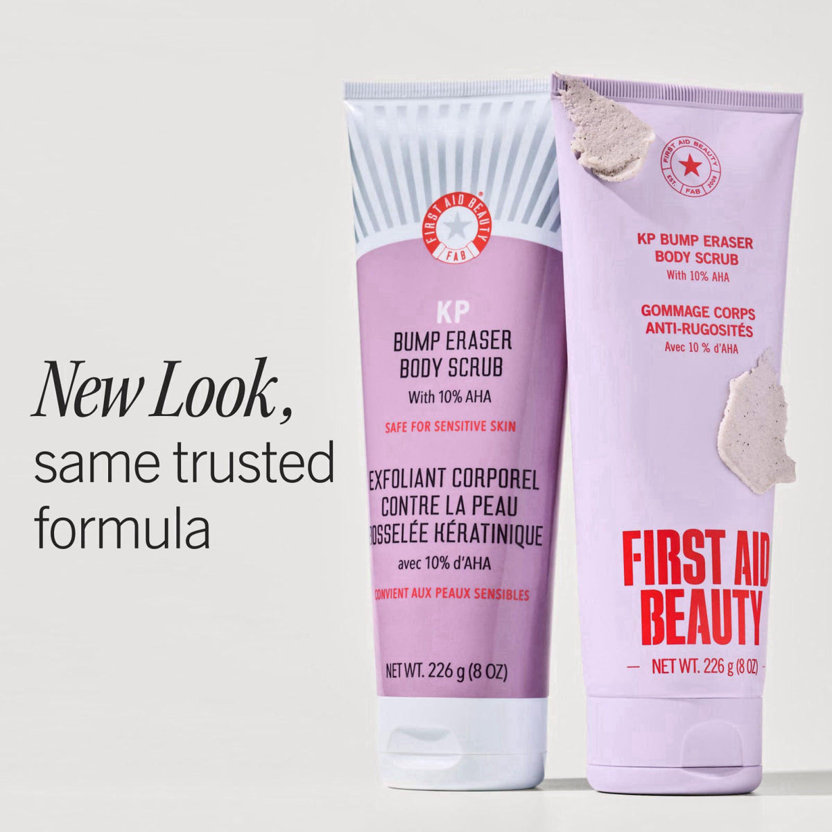 First Aid Beauty KP Bump Eraser Body Scrub, 10% AHA Body Exfoliator – close-up detail