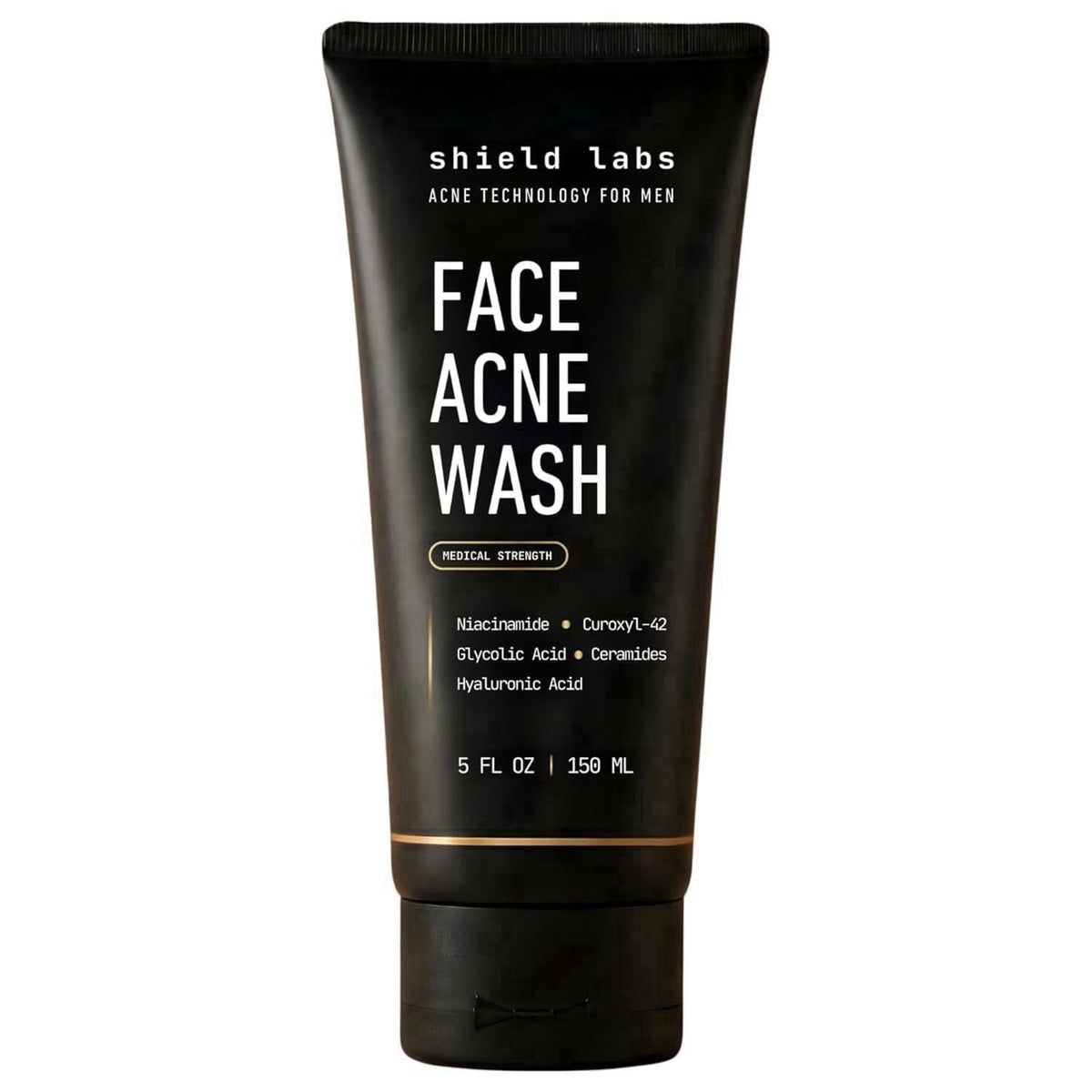 Shield Face Acne Wash for Men and Boys, Curoxyl-42 Face Wash to Clear, Treat, and Prevent Acne, Gentle formula with Niac