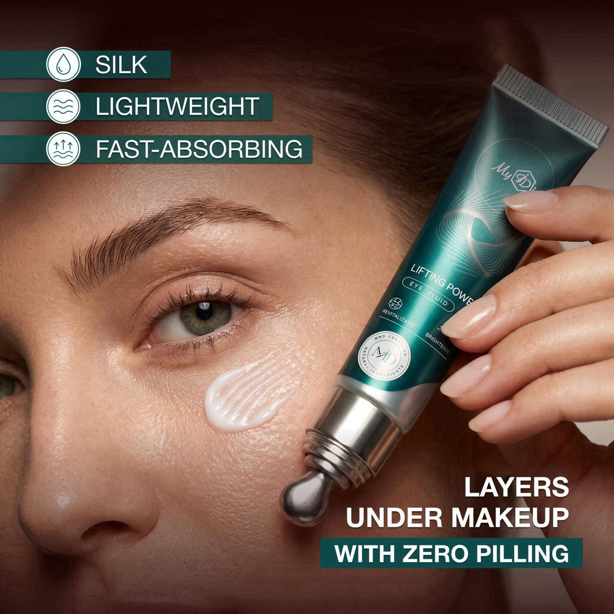 MyIDi Lifting Power Eye Fluid – Eyelid Lifting Eye Care for Hooded Eyes – packaging and label