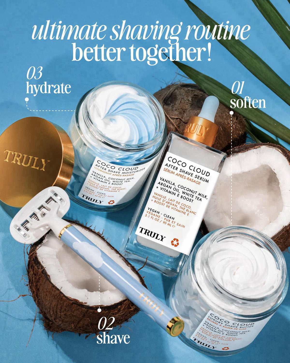 Truly Beauty Luxury Shave Butter | Hydrating Women's Shave Cream – back view and specifications