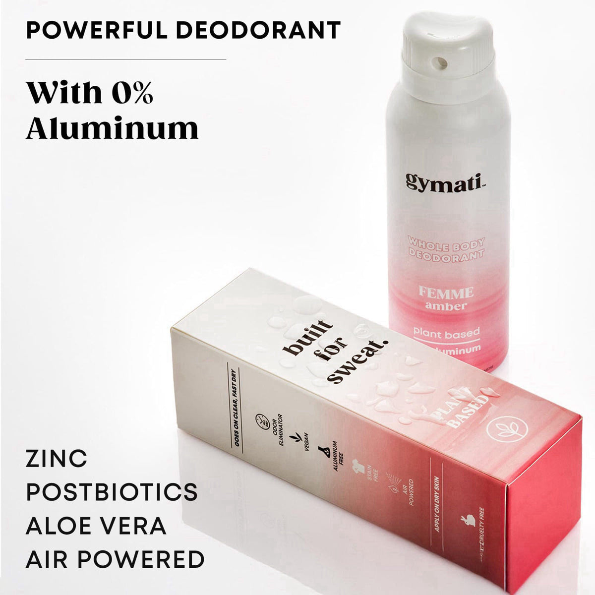 Gymati Natural Deodorant Body Spray – Aluminum-Free, Plant-Based Blend with Aloe & Zinc, Long-Lasting Odor Protection, L