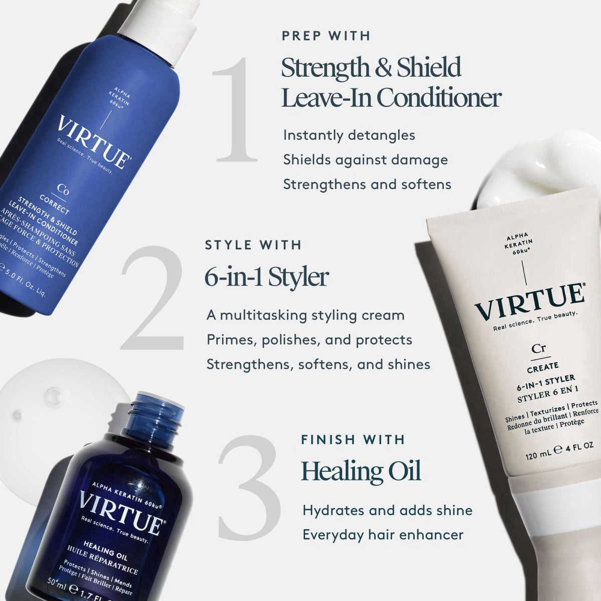 Virtue Correct Strength & Shield Leave-In Conditioner Spray, 5 Fl Oz – full view