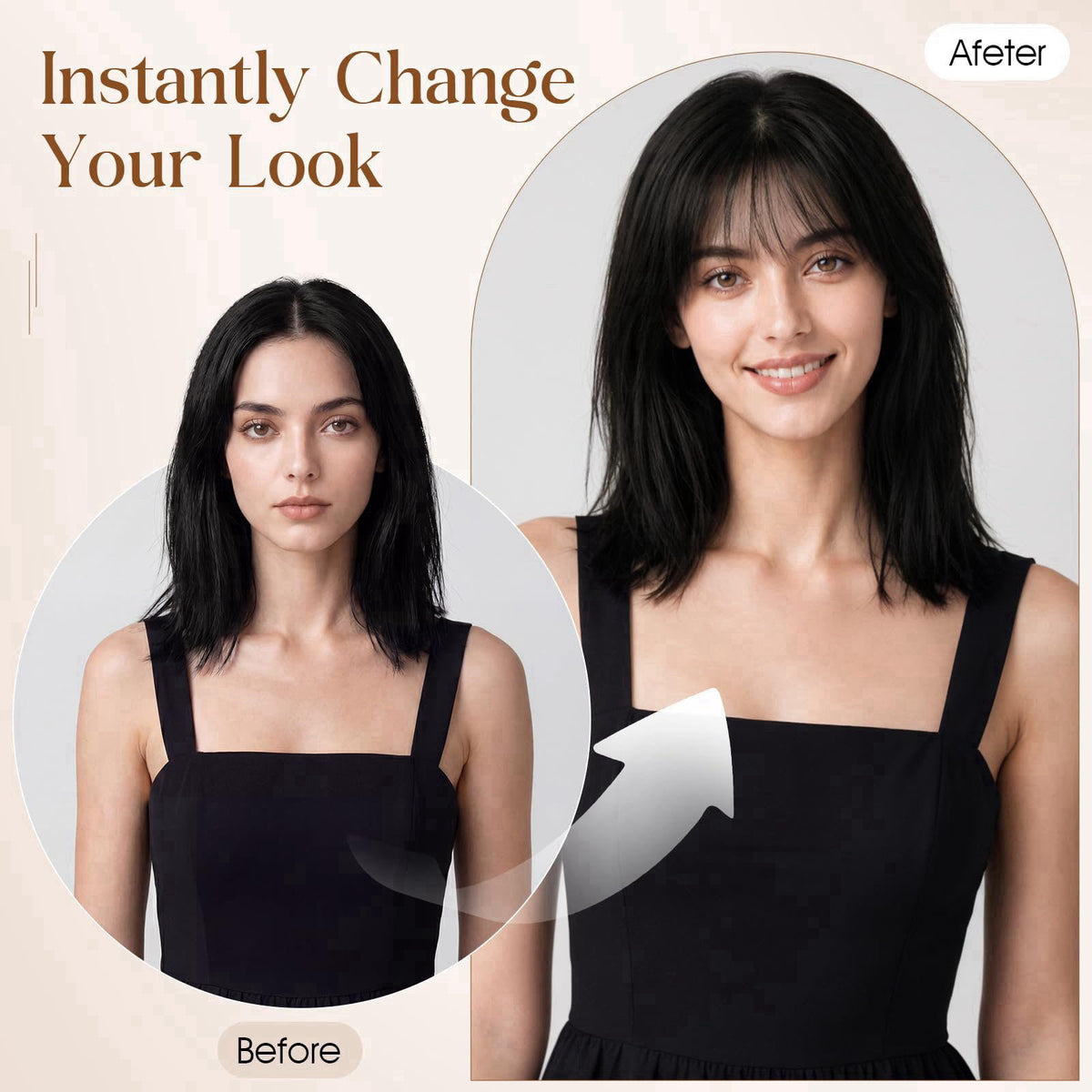 SLEEKALON Clip in Bangs Real Human Hair for Women Lightweight Wispy Bangs Hair Pieces Hand-Tied Lace Base Bangs Hair Cli
