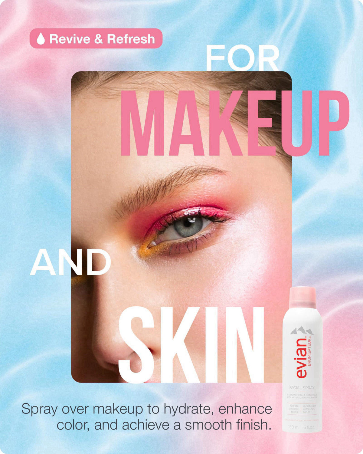 Evian Facial Spray 5 oz Duo Hydrating Mineral Water Mist for Face & Skin Refreshes Makeup, Sets, & Tones Facial Spray Tw