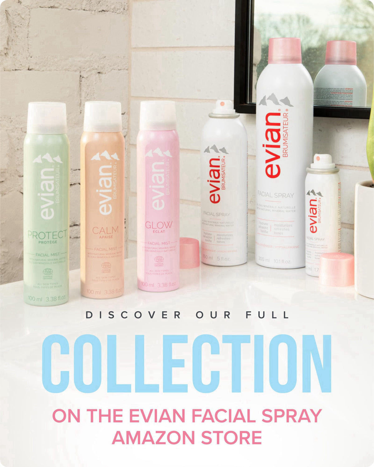 Evian Facial Spray 5 oz Duo Hydrating Mineral Water Mist for Face & Skin Refreshes Makeup, Sets, & Tones Facial Spray Tw