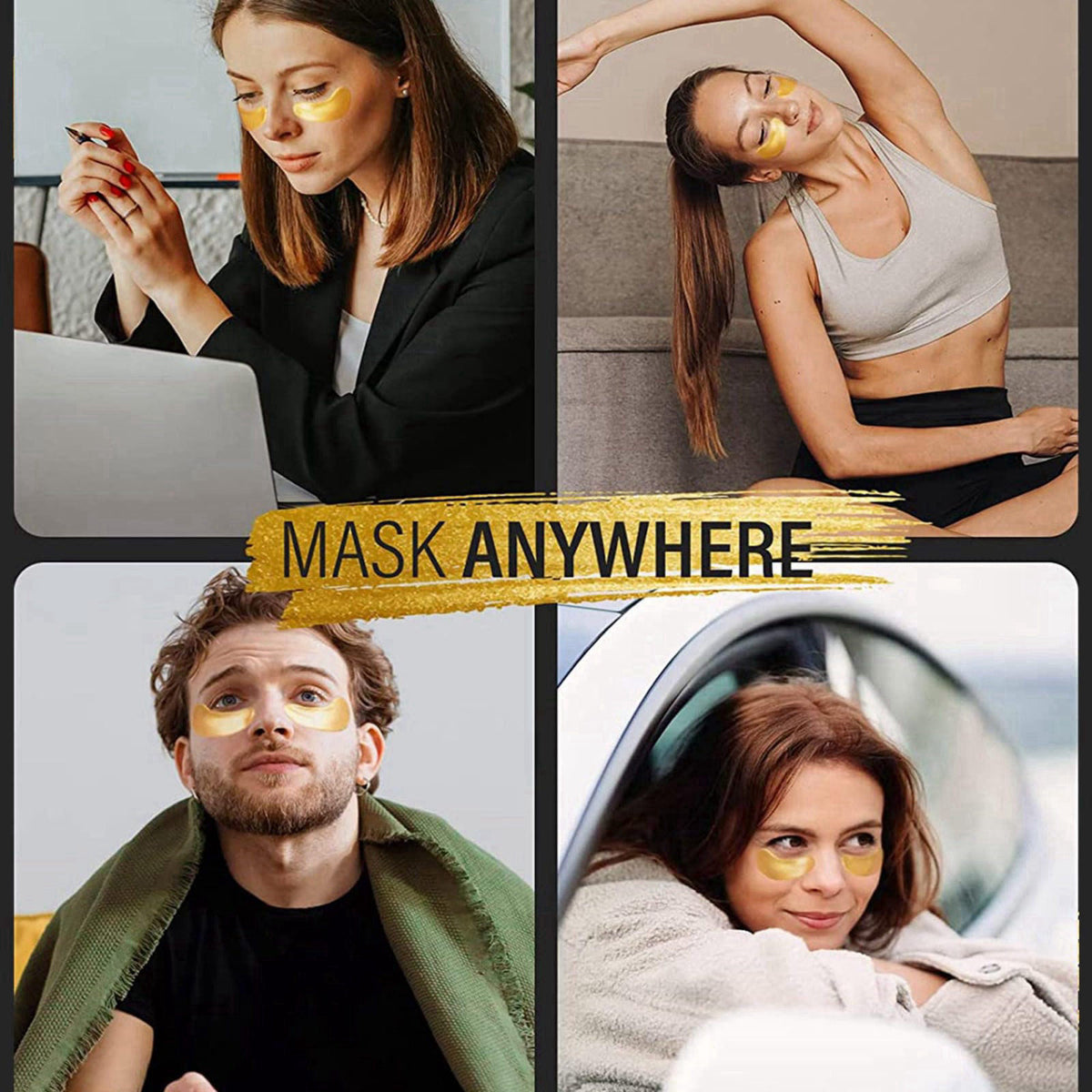 Maskiss 24k Gold Under Eye Patches (50 Pairs), eye mask, Collagen Skin Care Products, Eye Patches for Puffy Eyes, eye ma