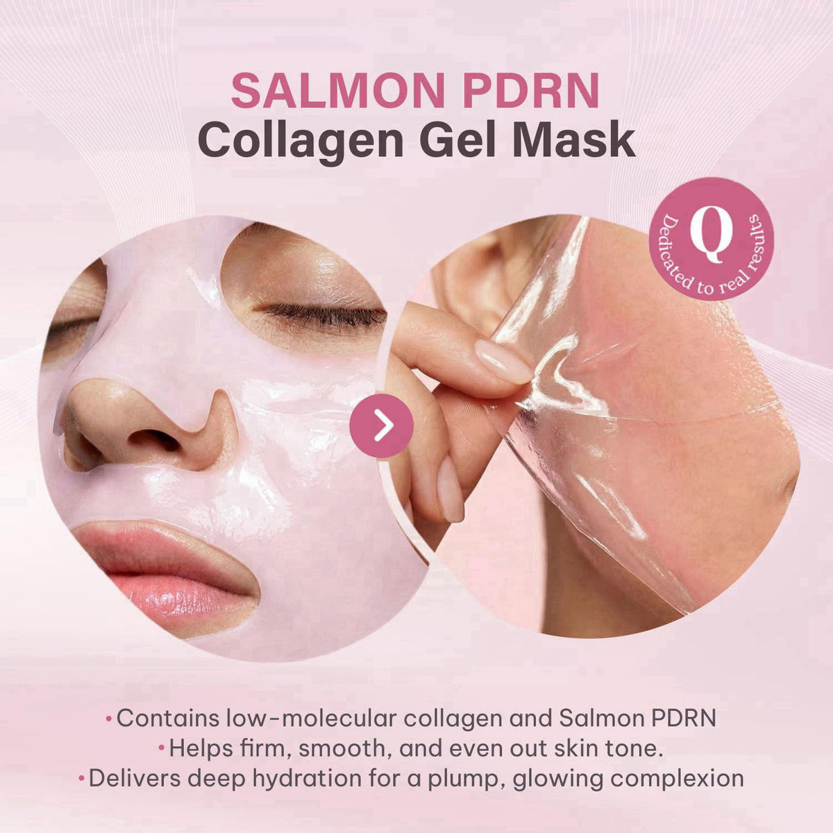 Quasi Salmon PDRN Collagen Mask – Korean Skin care Gel Face Mask for Hydration, Firming & Smoothing Skincare, Collagen B
