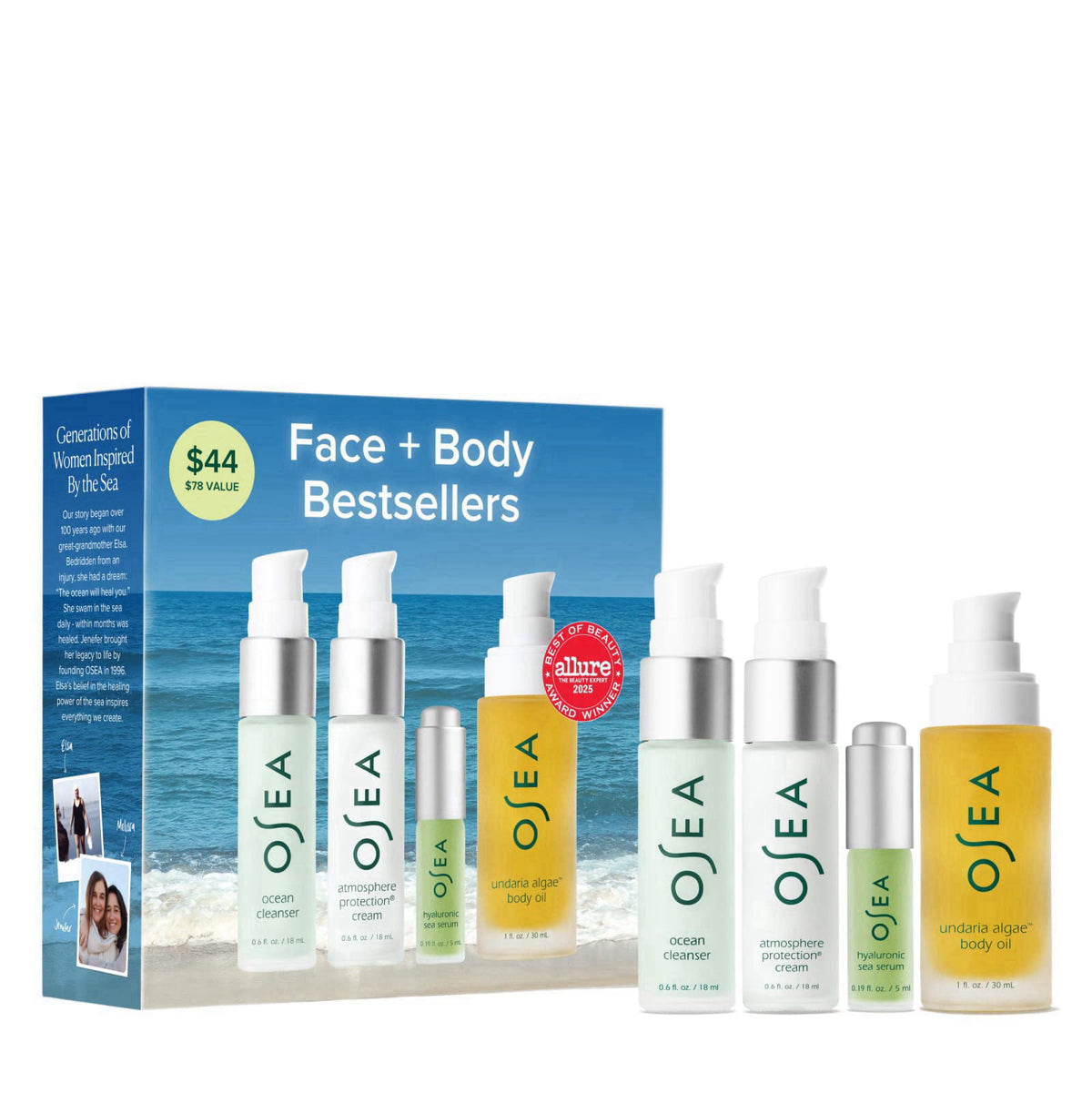 OSEA Face + Body Bestsellers, 4-Piece Skin Care Travel-friendly Set – product photo (Facial Kits)