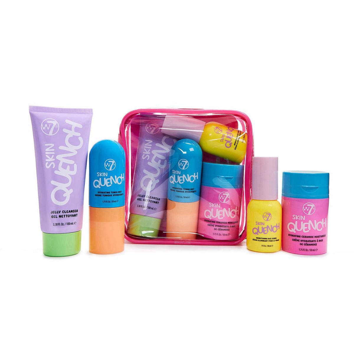 W7 Skin Quench Full Size Skincare Set - Aloe Vera and Ceramides – packaging and label