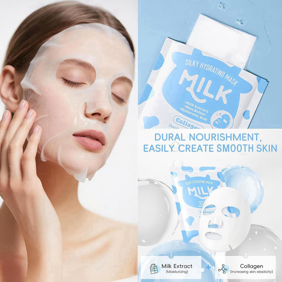 BliBling Milk Skin Care Set for Kids & Teens, 12 IN 1 Moisturizing & Gentle Milk Skin Care for Kids Girl Ages 8-12, Milk