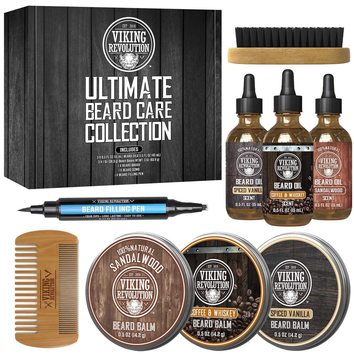 Viking Revolution Ultimate Beard Care Collection - 9 Products Included – product photo (Shaving &amp; Grooming Sets)