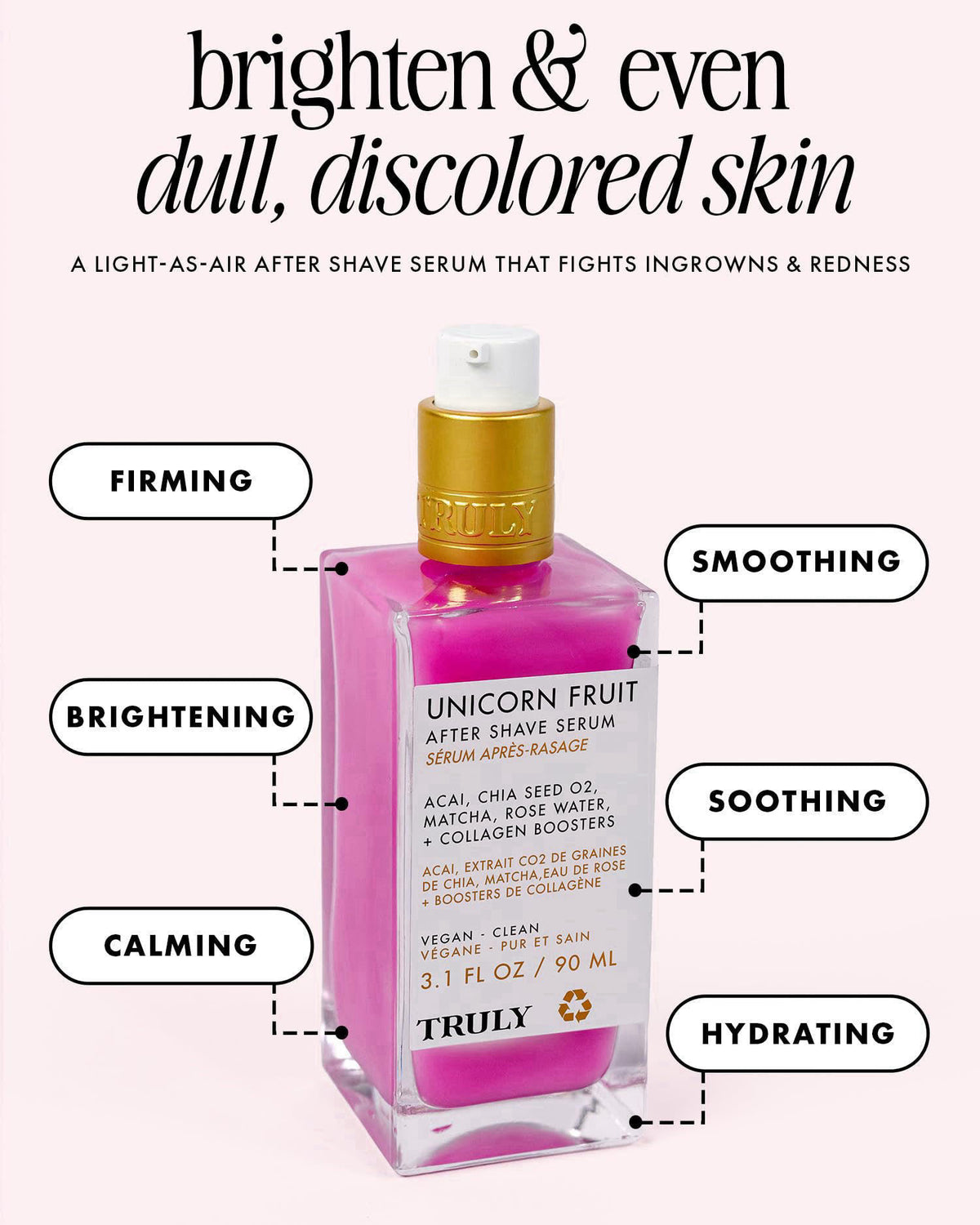 Truly Beauty Unicorn Fruit After Shave Serum | Post-Shave Ingrown Treatment – close-up detail