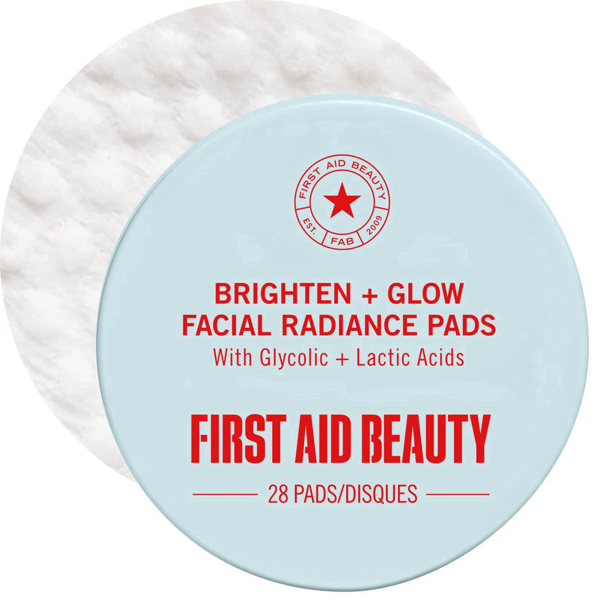 First Aid Beauty Brighten & Glow Facial Radiance Pads, AHA, Sensitive Skin – product photo (Face Moisturizers)