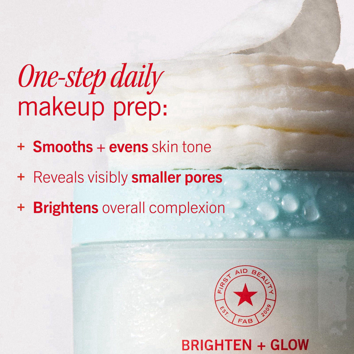First Aid Beauty Brighten & Glow Facial Radiance Pads, AHA, Sensitive Skin – full view