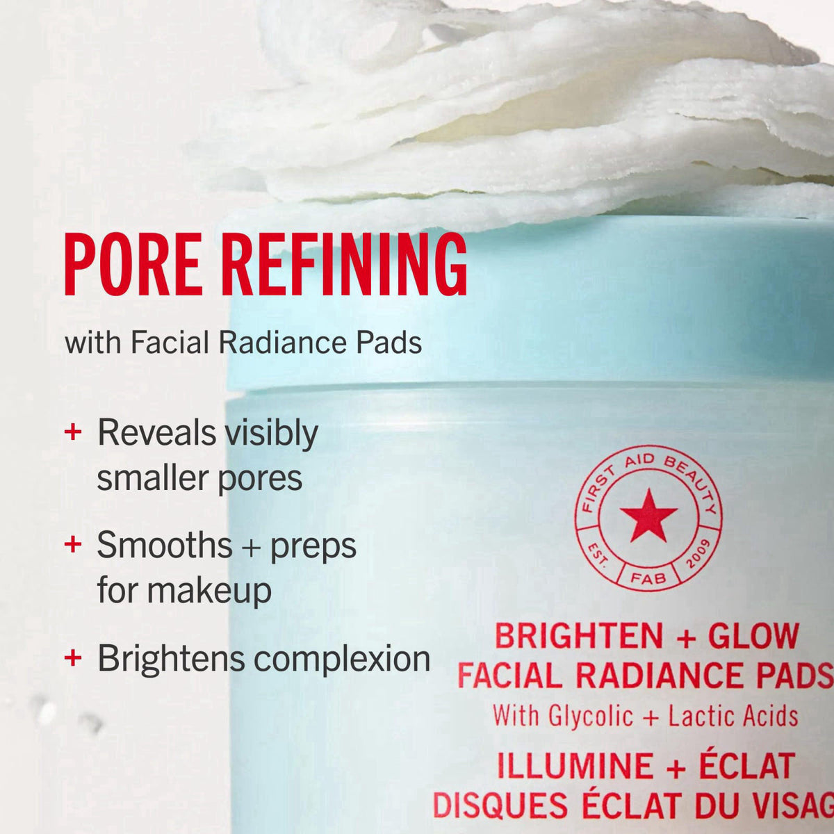 First Aid Beauty Brighten & Glow Facial Radiance Pads, AHA, Sensitive Skin – alternate angle