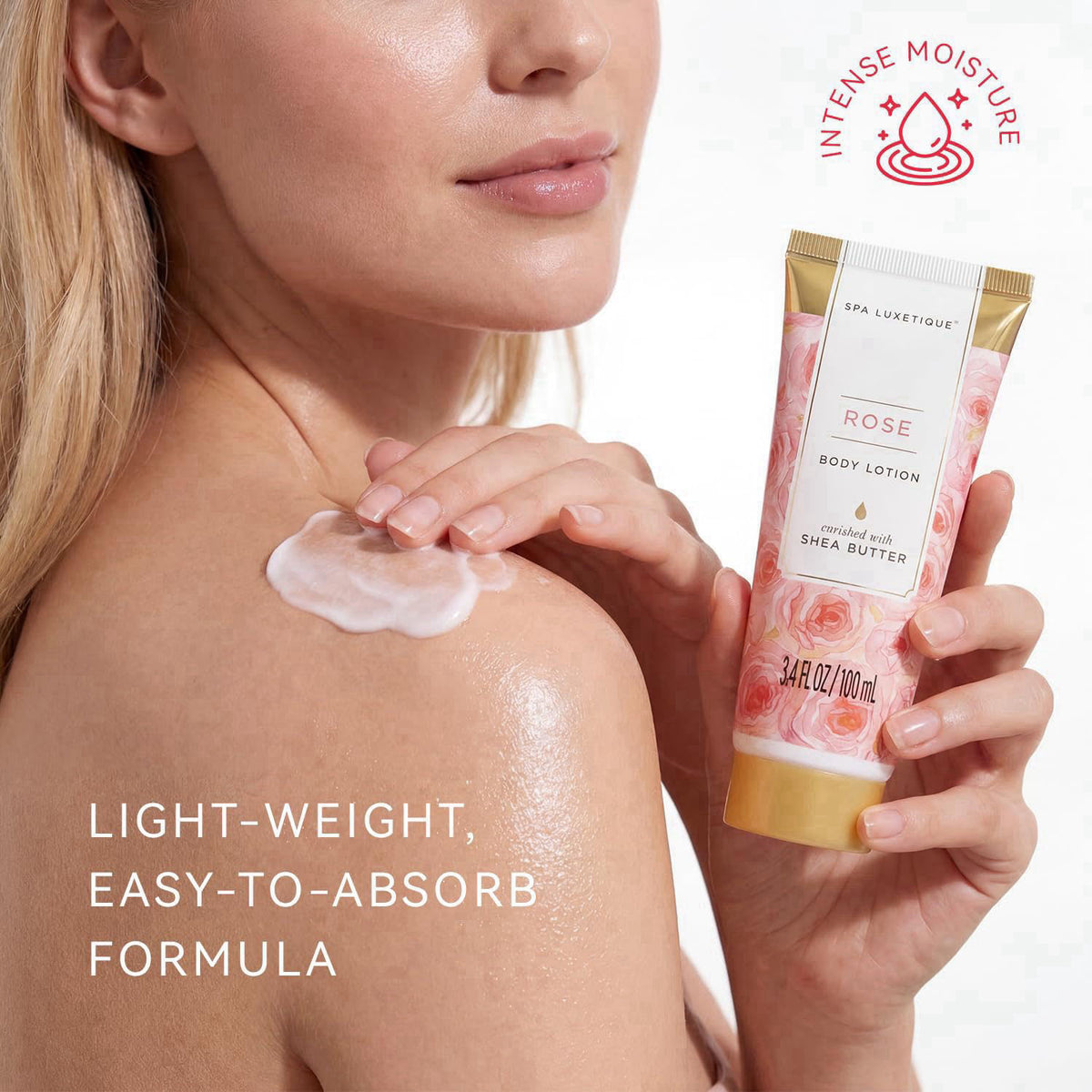 spa luxetique Gift Set for Women, Bath Sets for Women Gift, 8 Pcs Rose Spa Basket Includes Bubble Bath, Shower Gel, Body