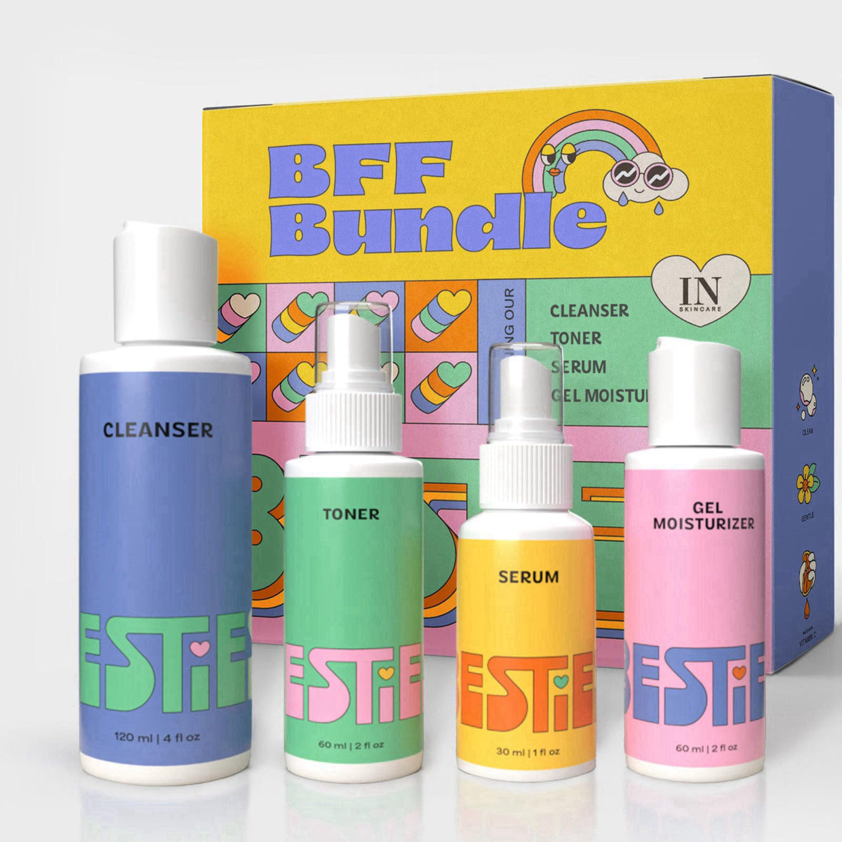 InstaNatural BESTIES BFF Four Step Kit: Skincare Set for Teens and Kids – product photo (Sets &amp; Kits)