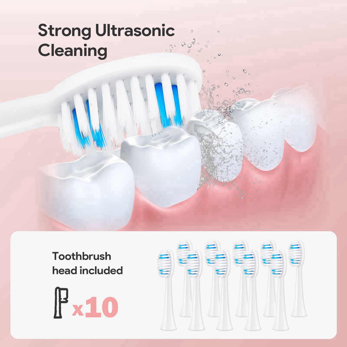 Dnil 2-Pack Rechargeable Sonic Toothbrush for Adults, Long-Lasting Battery Operated, 35,000 VPM Fast Brushing, Includes 