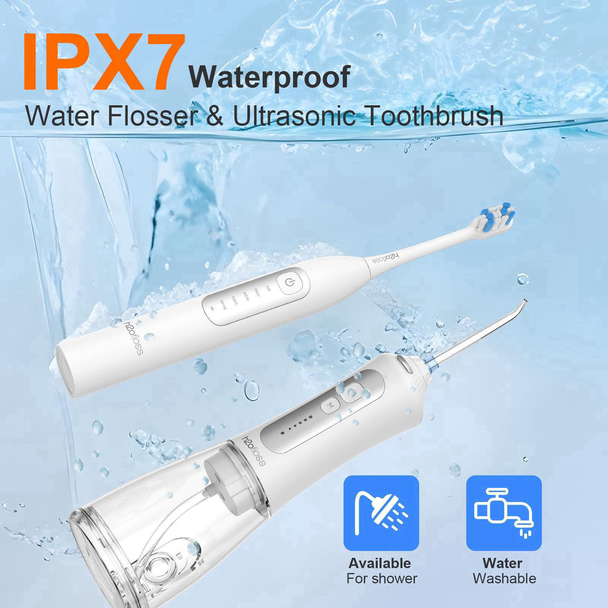 H2ofloss Electric Toothbrush and Water Flosser Combo, 2-in-1 Oral Kit – alternate angle