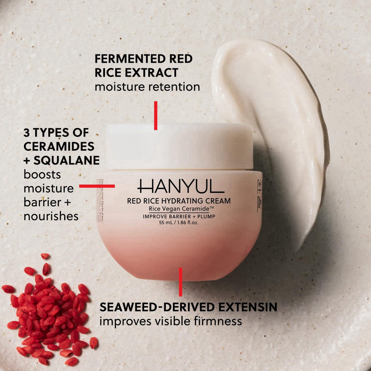 Hanyul Red Rice Hydrating Cream – close-up detail