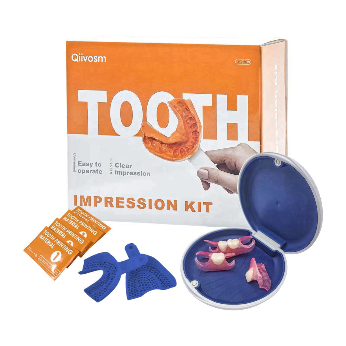 Qiivosm Custom Removable Dentures – Set for Tooth Replacement (1 Tooth) – product photo (Denture Care)