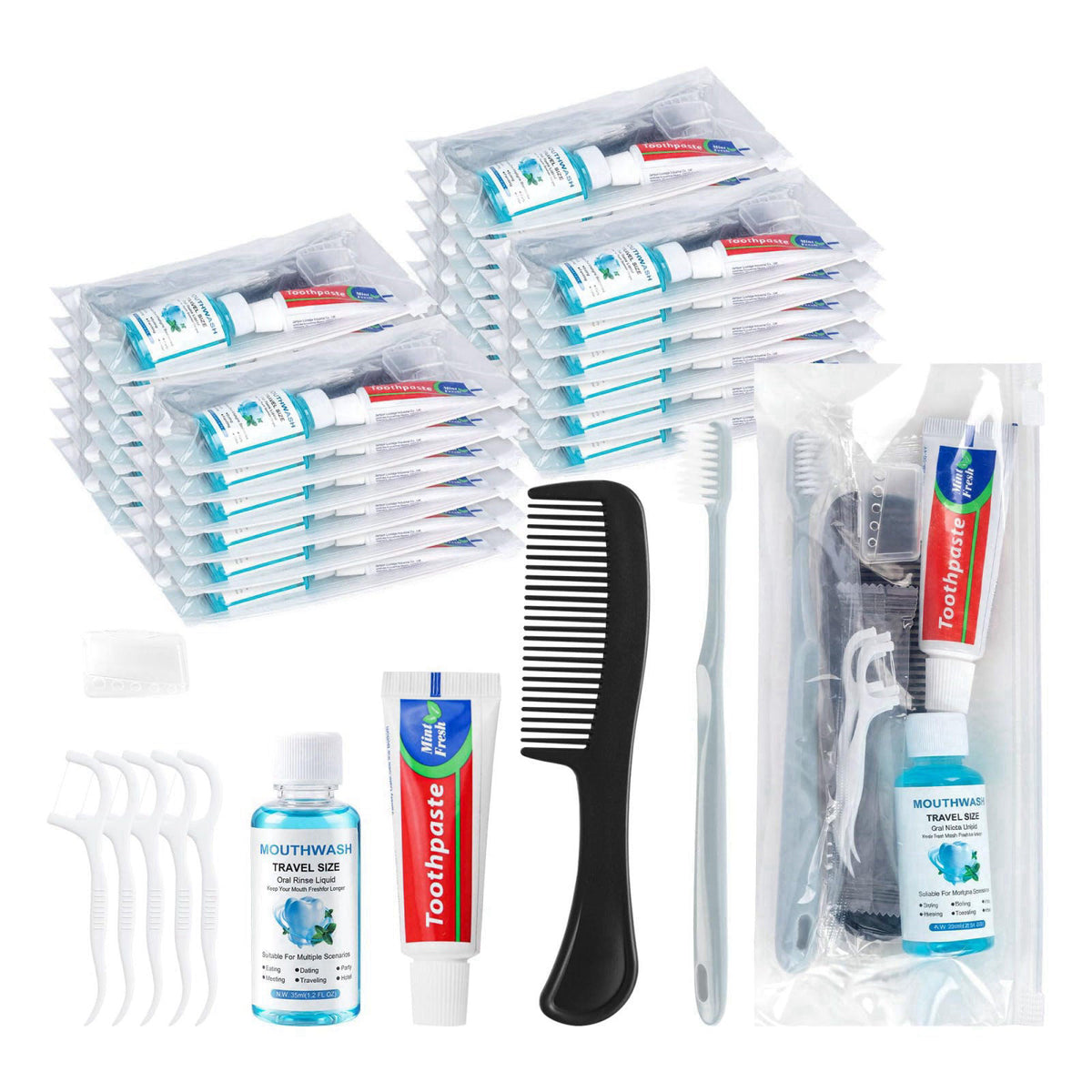 Lilingsty Travel Toothbrush Kit Bulk, Individually Packaged (30-Pack) – product photo (Manual Toothbrushes)