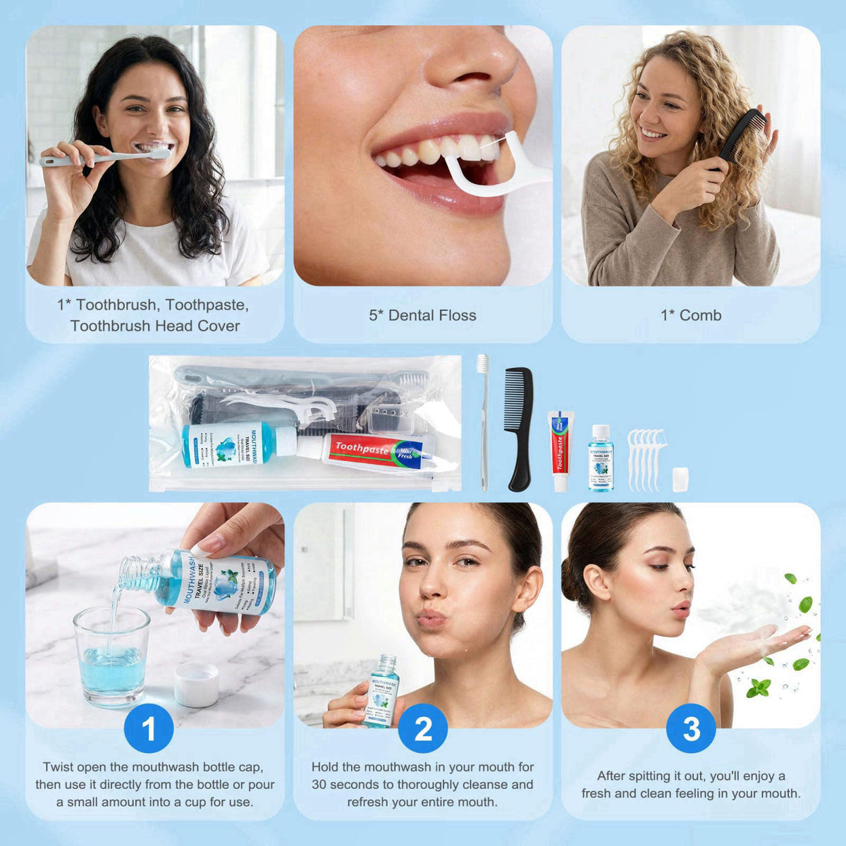 Lilingsty Travel Toothbrush Kit Bulk, Individually Packaged (30-Pack) – full view
