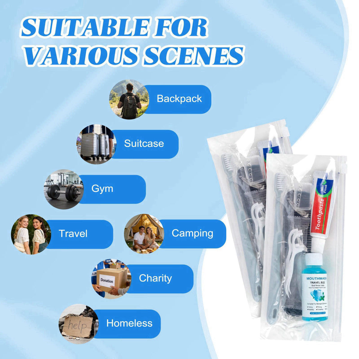 Lilingsty Travel Toothbrush Kit Bulk, Individually Packaged (30-Pack) – alternate angle