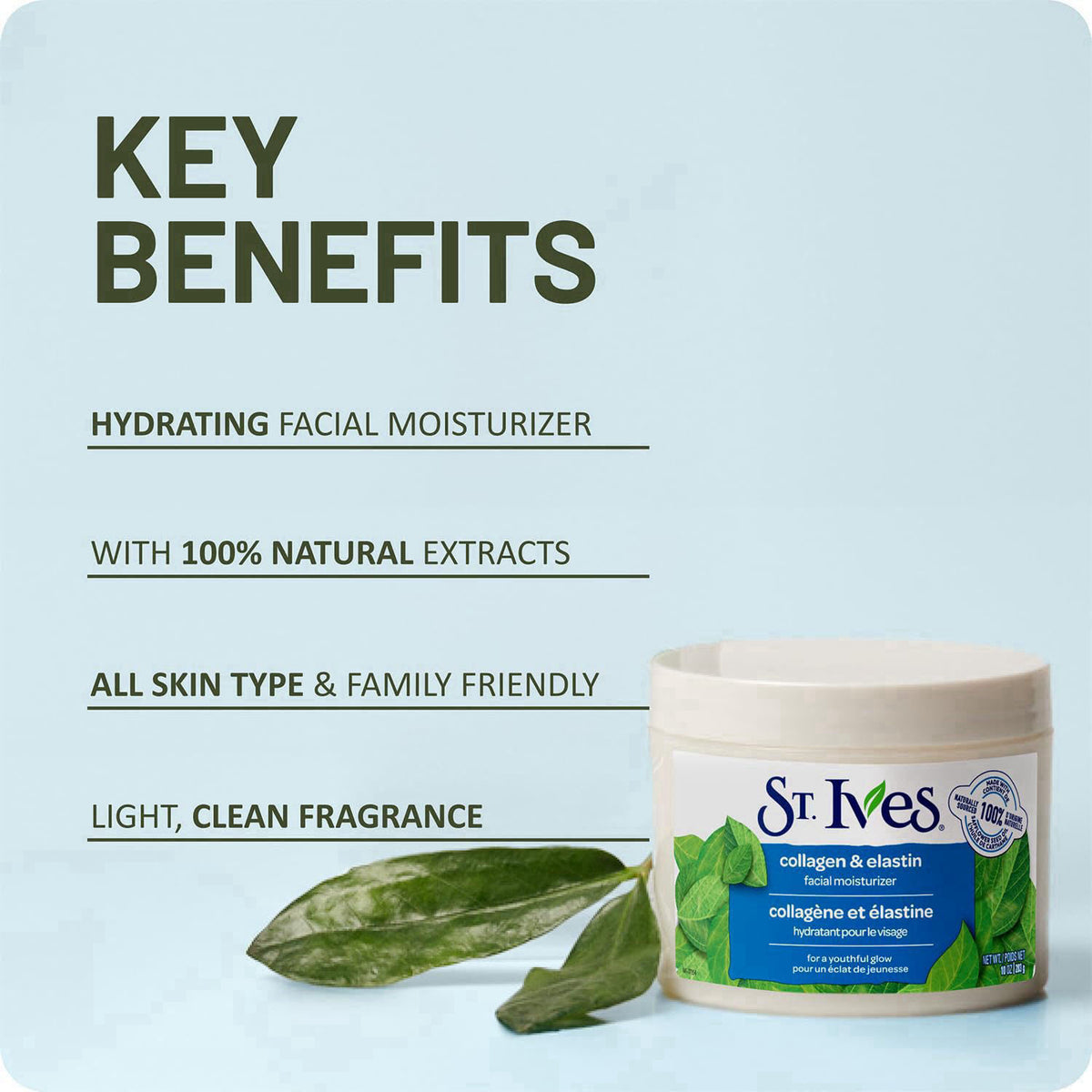 St. Ives Face Lotion 6-Pack – Collagen & Elastin Renewing Facial Moisturizer, Anti-Aging, 10 Oz Ea – back view and speci