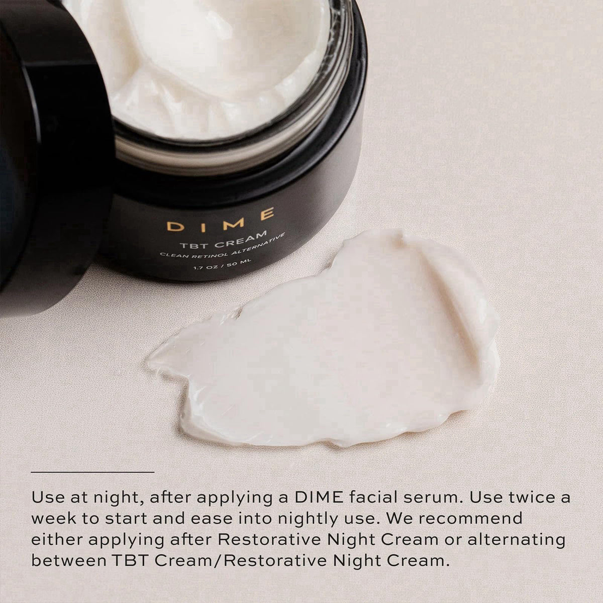DIME Beauty TBT Cream - Anti-Wrinkle Night Cream, 1.7 oz – alternate angle