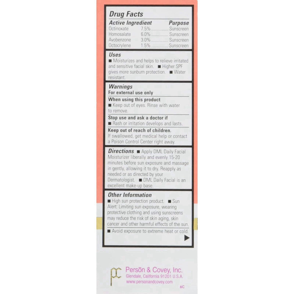 DML Facial Moisturizer SPF 25 1.50 oz (Pack of 2) – full view
