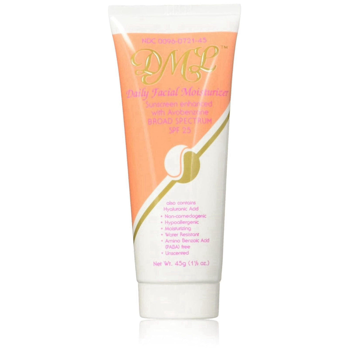 DML Facial Moisturizer SPF 25 1.50 oz (Pack of 2) – back view and specifications
