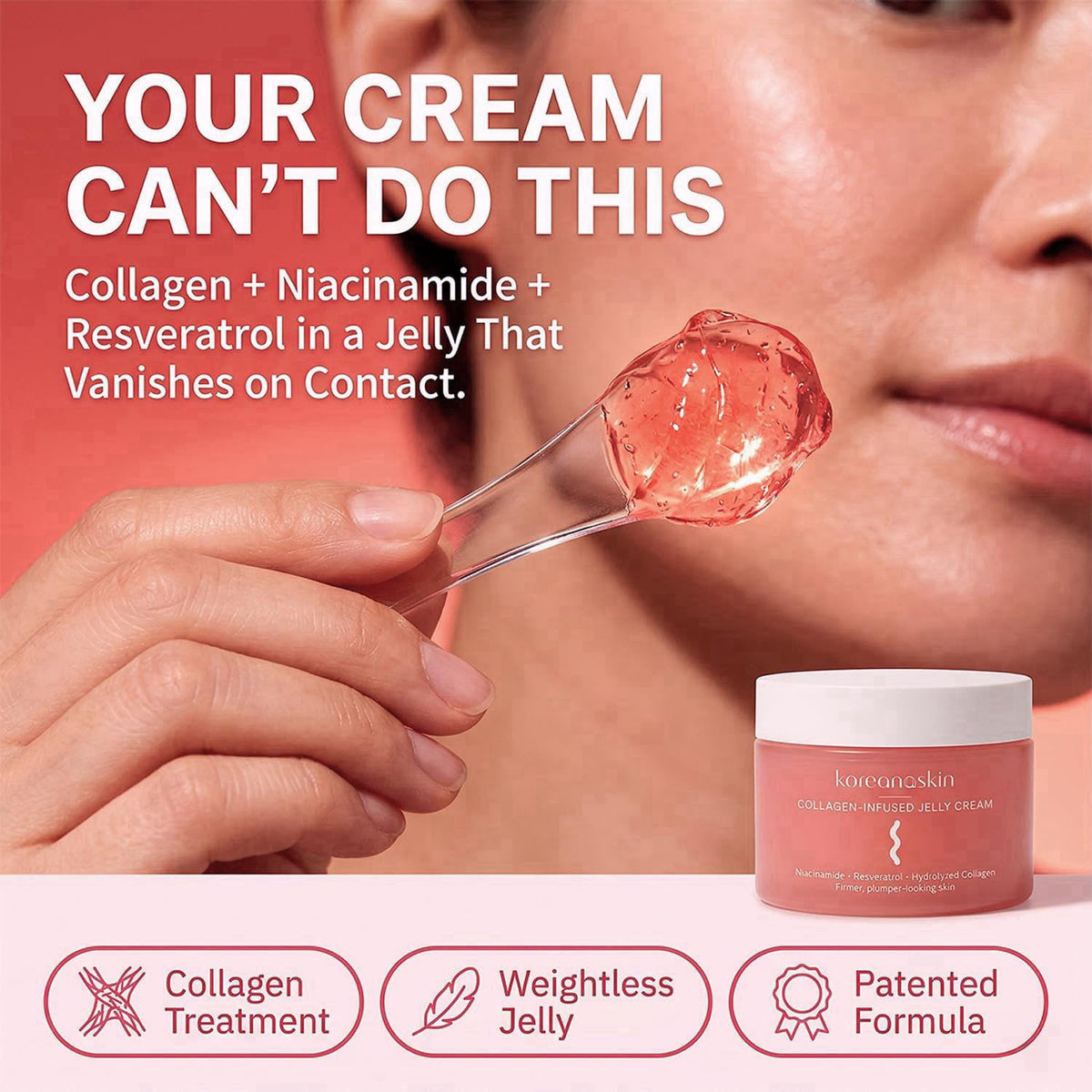 Koreana Skin Koreanaskin Collagen Jelly Cream - Hydrating Facial Moisturizer & Firming – close-up detail
