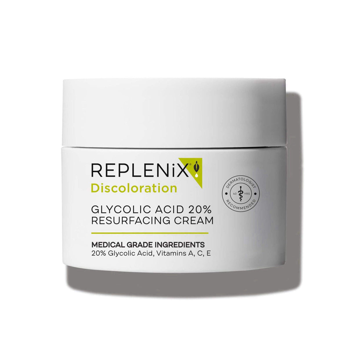 Replenix Glycolic Acid 20% Resurfacing Cream, Hydrating & Lightweight Medical-Grade Exfoliating Face Moisturizer for Ski