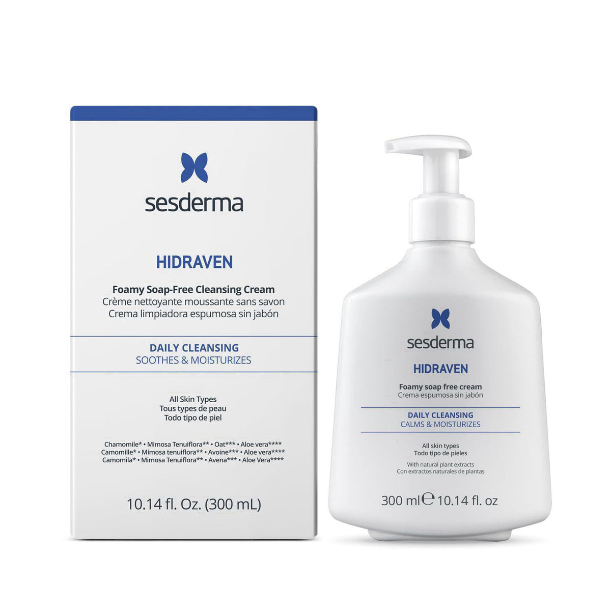 Sesderma HIDRAVEN Foamy Soap-Free Cream, Gentle Face Wash, 10.14 fl oz – product photo (Washes)