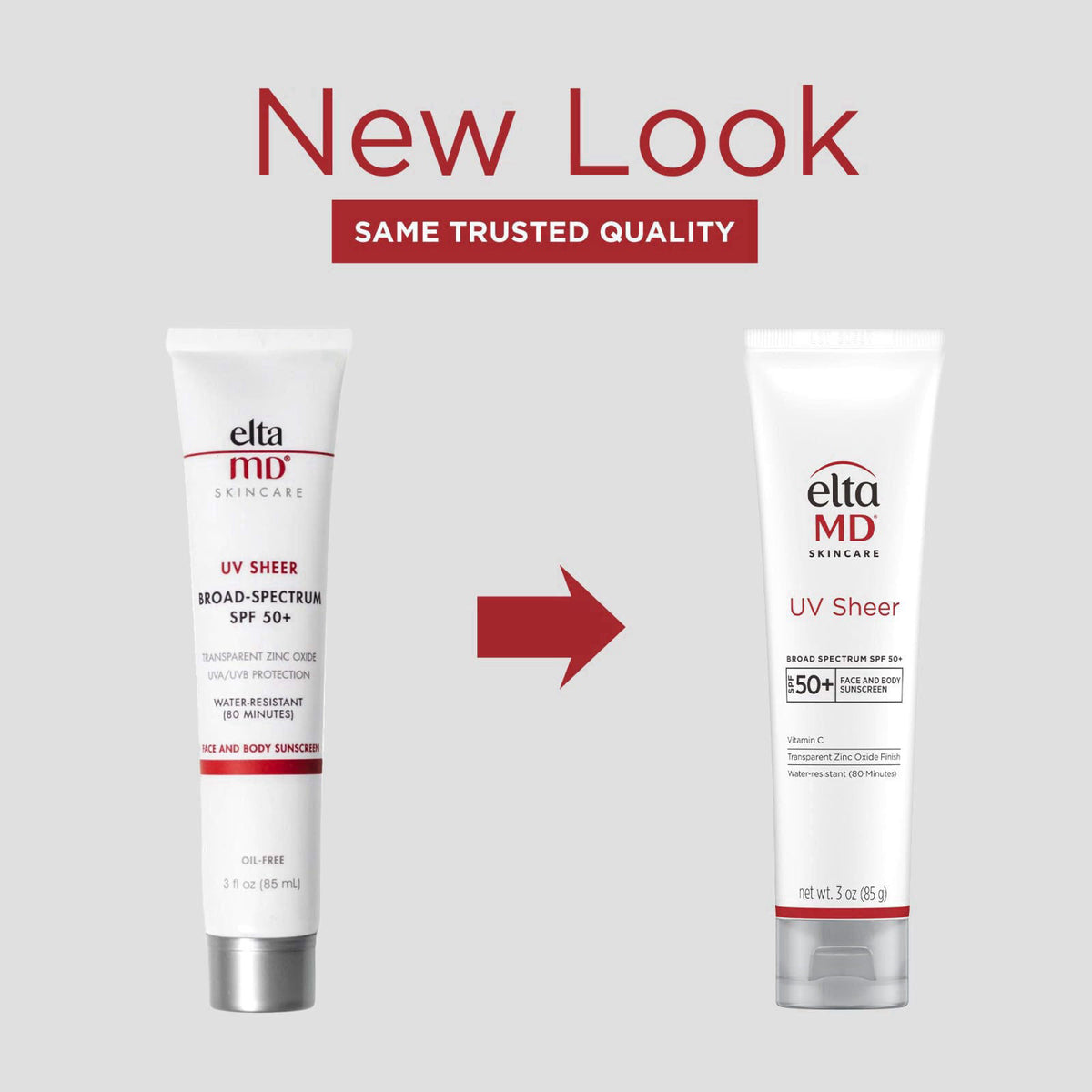 EltaMD UV Sheer Face and Body Sunscreen with Zinc Oxide, SPF 50+, 3 oz – close-up detail in Untinted