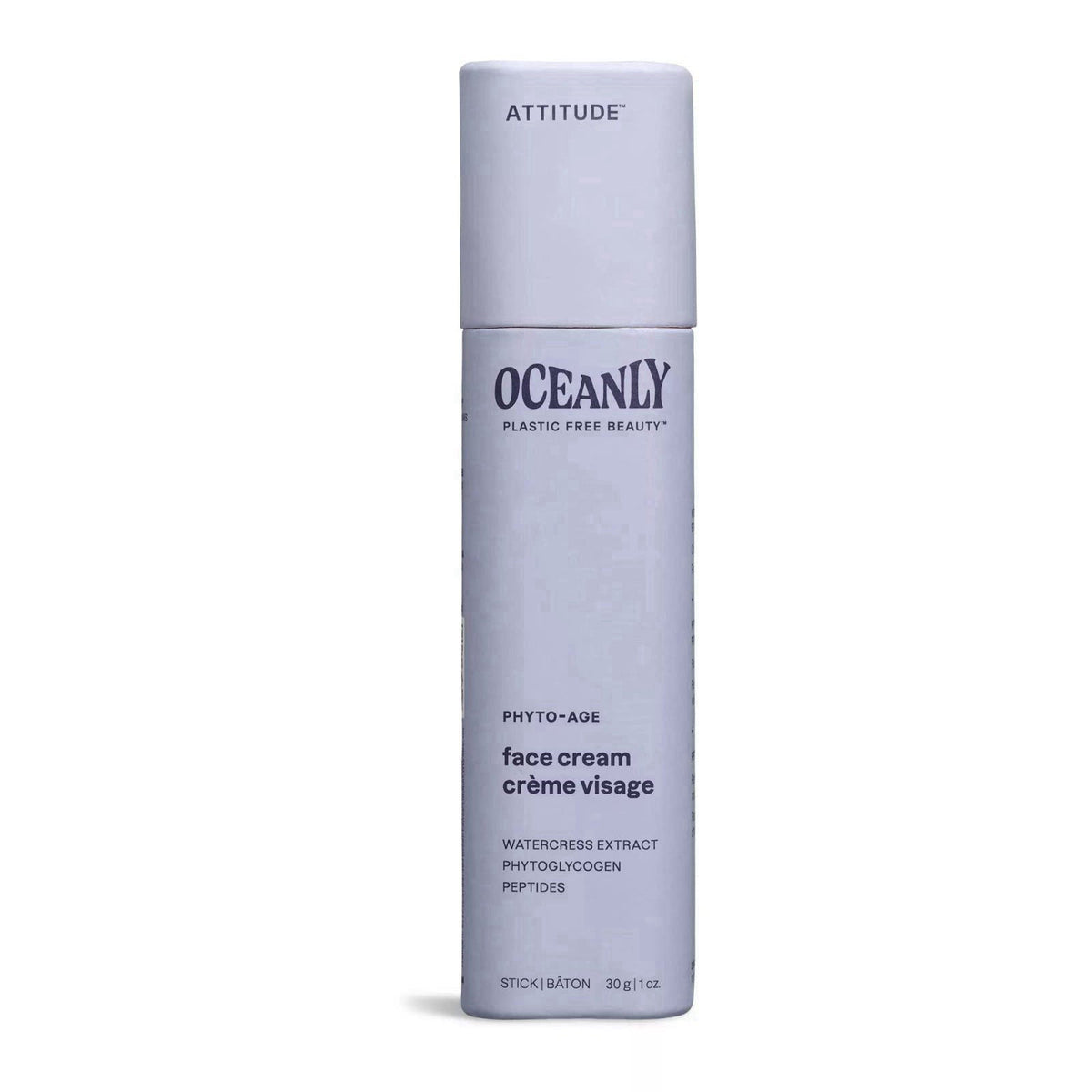 ATTITUDE Oceanly Face Cream Bar, EWG Verified, Plastic-free, Plant and Mineral-Based Ingredients, Vegan and Cruelty-free