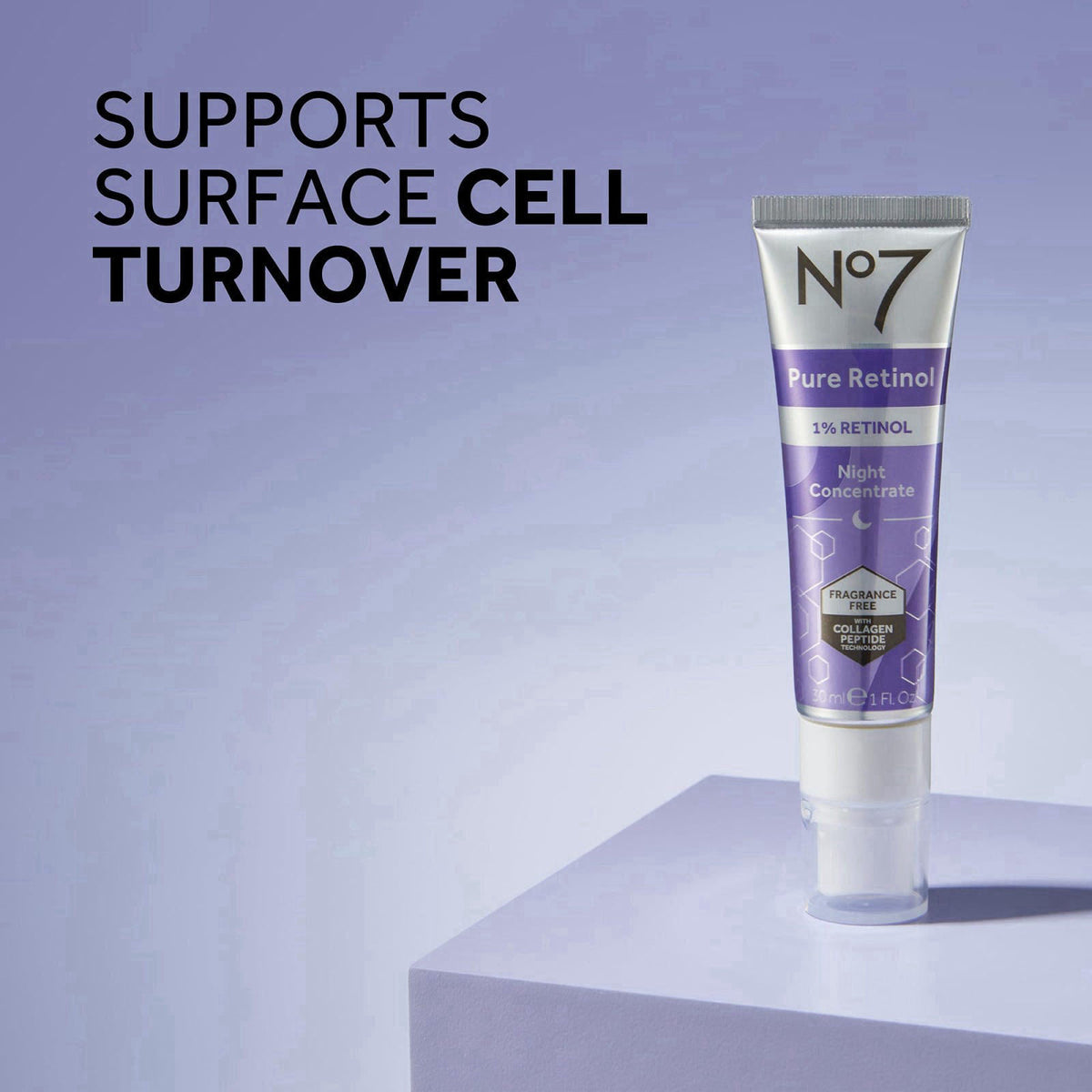 No7 Pure Retinol 1% Night Concentrate, 30ml – close-up detail