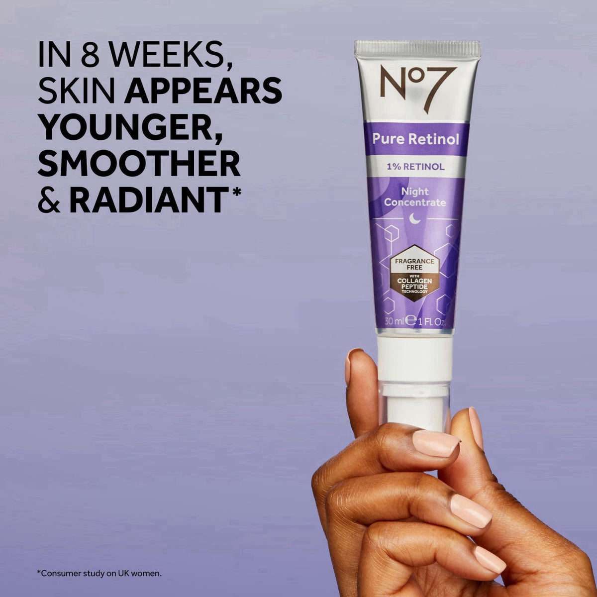 No7 Pure Retinol 1% Night Concentrate, 30ml – full view